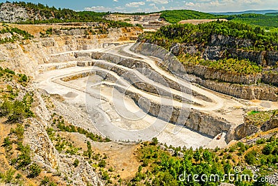 Certovy schody limestone quarry, Koneprusy, Czech republic Stock Photo