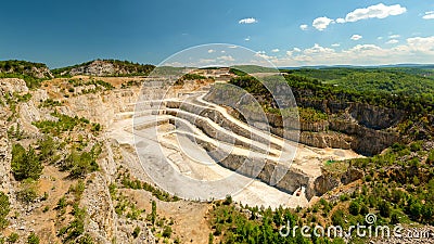 Certovy schody limestone quarry, Koneprusy, Czech republic Stock Photo