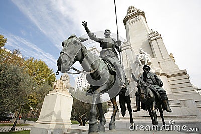 Cervantes Monument, Madrid, Spain Stock Photo