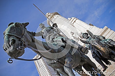 Cervantes Monument - Plaza de Espana Stock Photo