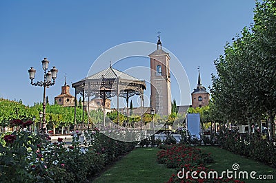 Cervantes Square in Alcala de Henares in Spain Stock Photo