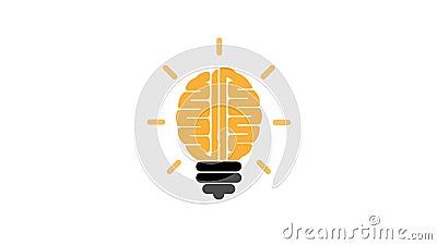 Cervello sinistro creativo e concetto di idea del cervello giusto con il simbolo della lampadina Affare, istruzione o concetto de illustrazione di stock Cervello sinistro creativo e concetto di idea del cervello giusto con il simbolo della lampadina Affare, istruzione o concetto de illustrazione di stock