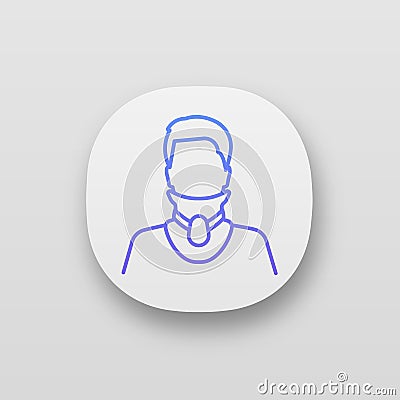 Cervical collar app icon Vector Illustration