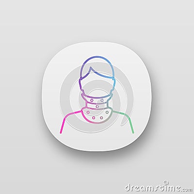 Cervical collar app icon Vector Illustration