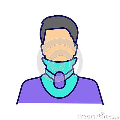 Cervical collar color icon Vector Illustration