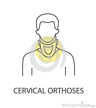 Cervical orthosis linear vector icon Vector Illustration