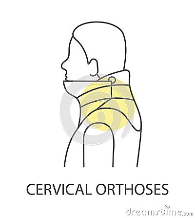 Cervical orthosis linear vector icon Vector Illustration