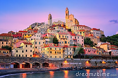 Cervo on mediterranean coast of Liguria, Italy Stock Photo