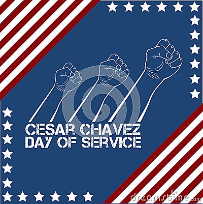 Cesar Chavez, day of service Cartoon Illustration