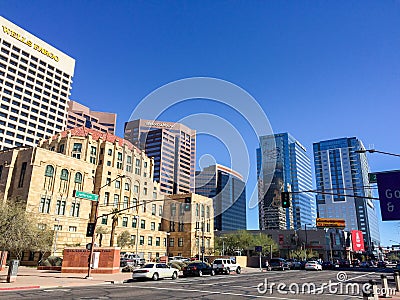 Cesar Chavez Memorial Plaza, Phoenix, AZ Editorial Stock Photo