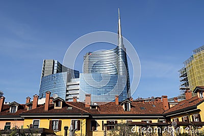 Cesar Pelli tower in Milan Editorial Stock Photo