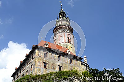 Cesky Krumlov Castle Tower Editorial Stock Photo