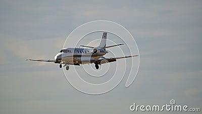 Cessna Citation airplane coming in for a landing Editorial Stock Photo