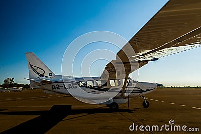 Cessna at Maun airport, Botswana Editorial Stock Photo