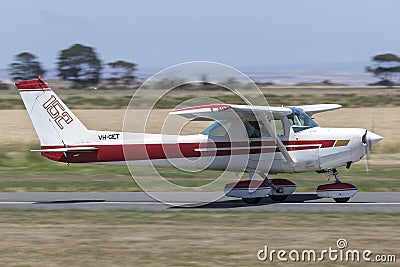 1977 Cessna 152 single engine light aircraft VH-CET. Editorial Stock Photo