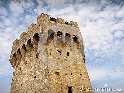 The Cesta Tower with blue sky background, San Marino Stock Photo