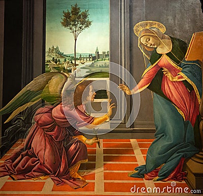 The Cestello Annunciation by Botticelli Editorial Stock Photo