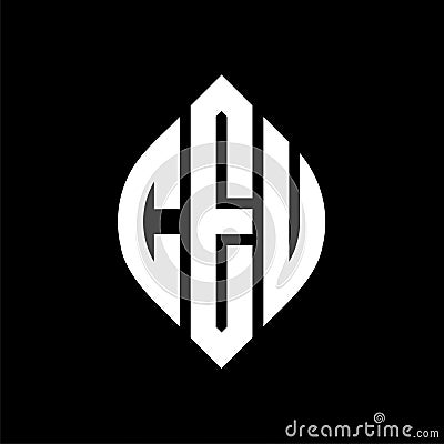 CEU circle letter logo design with circle and ellipse shape. CEU ellipse letters with typographic style. The three initials form a Vector Illustration