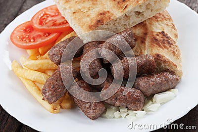 Cevapcici, bosnian minced meat kebab Stock Photo