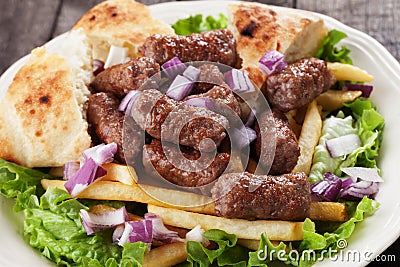 Cevapcici, bosnian minced meat kebab Stock Photo