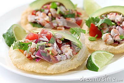 Tostadas de ceviche, mexican food Stock Photo