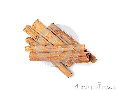 Ceylon Cinnamon Isolated, Cinnamomum Verum Bark, Zeylanicum, Real Original Cinnamon Sticks Stock Photo