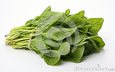 Ceylon Spinach White Background -Generative Ai Stock Photo