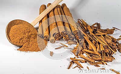 ceylon true Cinnamon sticks and powder Stock Photo