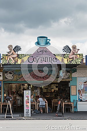 Cezanne Coffee shop on Ponsonby Road, Auckland. Editorial Stock Photo