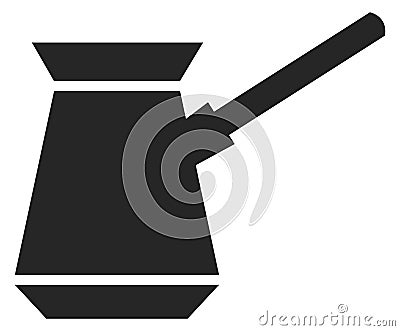 Cezve black icon. Traditional turkish coffee pot Vector Illustration