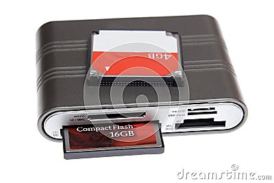 Cf card sd md mmc micro sd m2 ms duo reader multi memory for cam Stock Photo