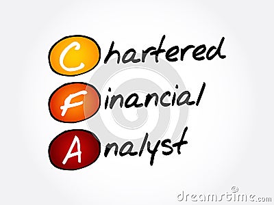 CFA â€“ Chartered Financial Analyst acronym Stock Photo