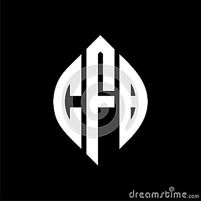 CFB circle letter logo design with circle and ellipse shape. CFB ellipse letters with typographic style. The three initials form a Vector Illustration