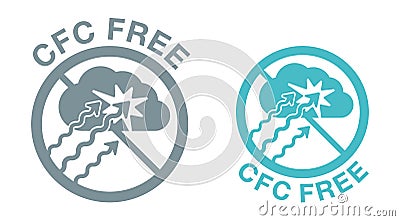 CFC free sign - freon, inhaler aerosol component Vector Illustration
