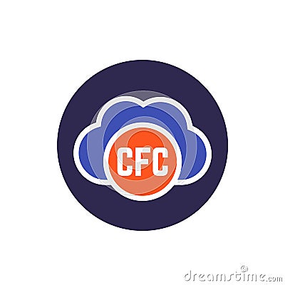 CFC gas icon with a cloud, vector Vector Illustration