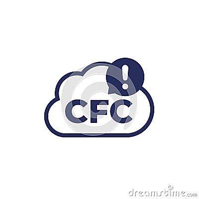 CFC icon with cloud, chlorofluorocarbons vector Vector Illustration