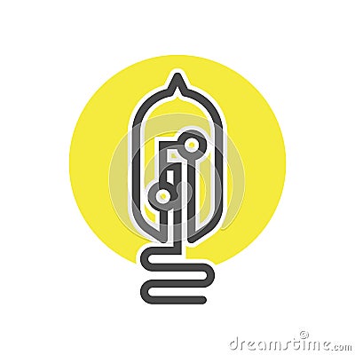 CFL bulb isolated icon Cartoon Illustration