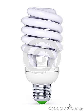 CFL bulb on white background Cartoon Illustration