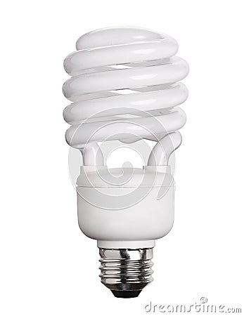 CFL Fluorescent Light Bulb isolated on white Stock Photo