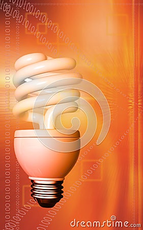 CFL lamp Cartoon Illustration
