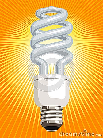 CFL Light Bulb Vector Illustration