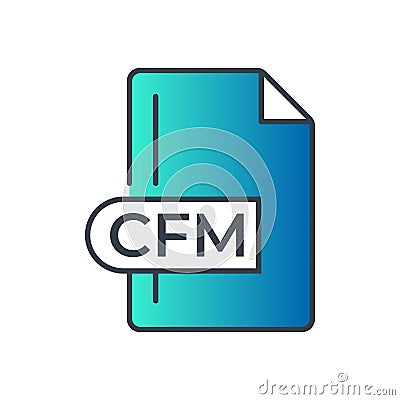 CFM File Format Icon. CFM extension gradiant icon Vector Illustration