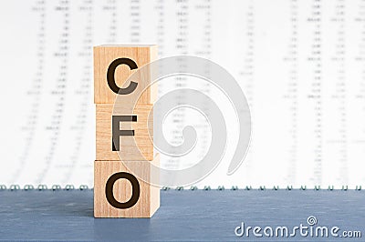 CFO - Chief Financial Officer - acronym on wooden cubes on grey backround. Business concept Stock Photo