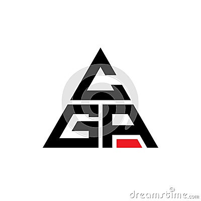 CGA triangle letter logo design with triangle shape. CGA triangle logo design monogram. CGA triangle vector logo template with red Stock Photo