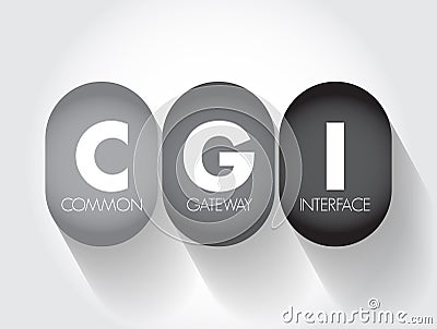 CGI Common Gateway Interface - provides the middleware between www servers and external databases and information sources, acronym Stock Photo