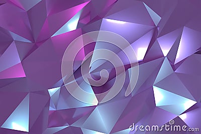 CGI, random geometric, backdrop for design texture, background. 3D render. Stock Photo