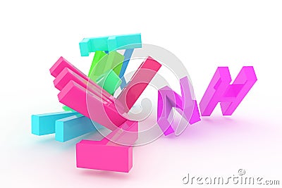 CGI typography, alphabetic character letter of ABC for design texture, background. Style, artwork, shape & modeling. Cartoon Illustration