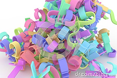 CGI typography, currency sign money or profit for design texture, background. Rendering, colorful, 3d & creativity. Cartoon Illustration