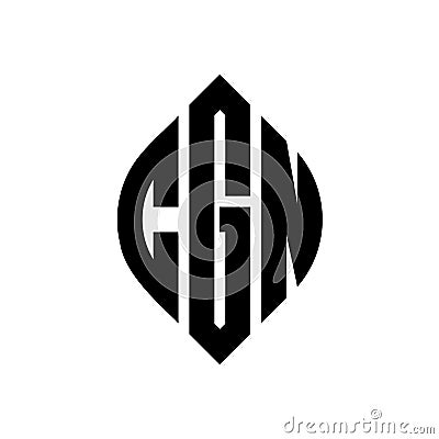 CGN circle letter logo design with circle and ellipse shape. CGN ellipse letters with typographic style. The three initials form a Vector Illustration