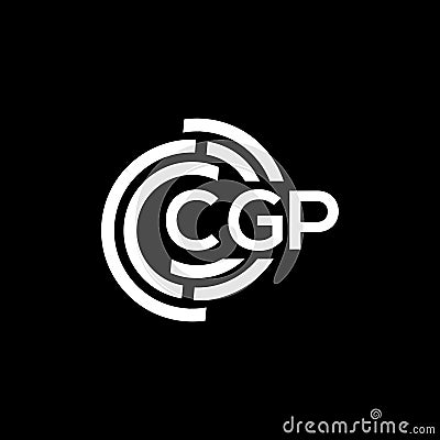 CGP letter logo design on black background. CGP creative initials letter logo concept. CGP letter design Vector Illustration